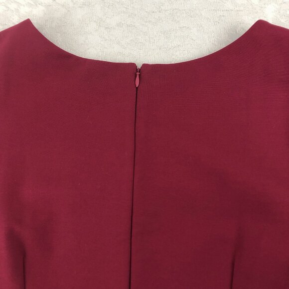Catherine Malandrino Burgundy Scoop Neck Dress with Wide Bell Sleeves Size M - Picture 5 of 11